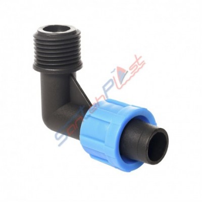 Колено нар. резьба 1/2″ для ленты SL- 002.3 (1/2″) (р/диам 17)