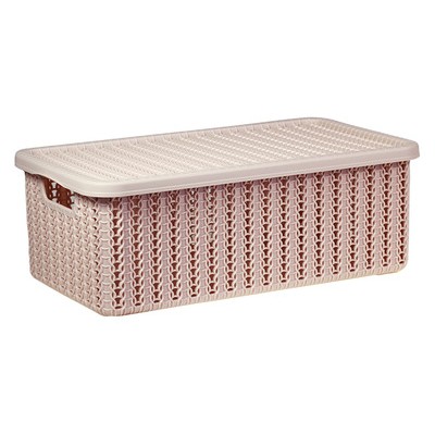 Коробка ВЯЗАНИЕ 6л с крышкой  Чайная Роза (12,5х19,5х35см) (