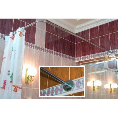 Карниз д/ванной нержавейка Г-обр. 1,8м х 0,8м