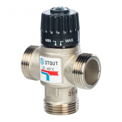 SVM-0020-164325 STOUT Термостатический смесительный клапан для систем отопления и ГВС. G 1)4 НР 20-4