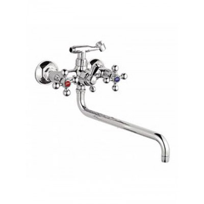 2619-2 Смеситель Ванна LEDEME Крест 1/2 м/к LUX шаровое переключение
