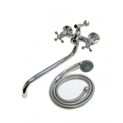 Смеситель Ванна DIABLO LUX-K11 1/2 м/к толстый нос, перекл. кран букса (400-R) Крест шар