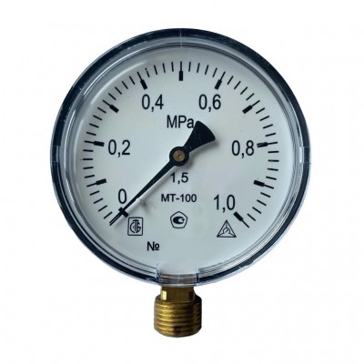 Манометр МТ100М 1,0 МПа (G1/2 дюймовая)