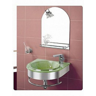 Раковина стеклянная LUX (L15853) салатовый  (1 часть)
