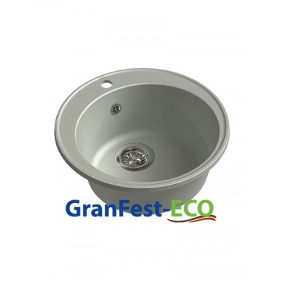 Мойка GRANFEST--QUARZ (ECO) -  08 РОНДО D=480 мм (СЕРЫЙ) (без сифона)