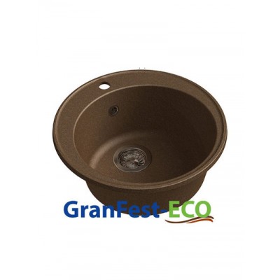 Мойка GRANFEST--QUARZ (ECO) -  08 РОНДО D=480 мм (ТЕРРАКОТ)(без сифона)