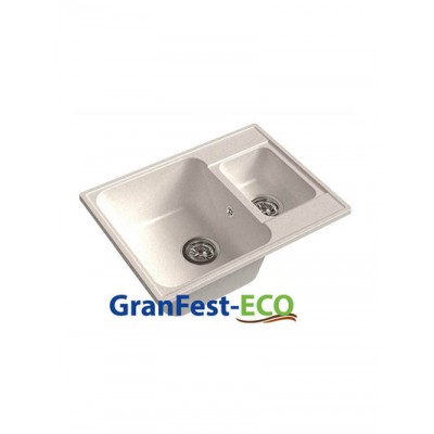 Мойка GRANFEST--QUARZ (ECO) -  09   1,5 чаши 620*480 мм (БЕЛЫЙ)(без сифона)