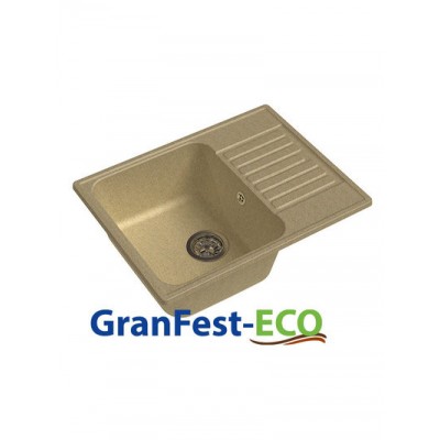 Мойка GRANFEST--QUARZ (ECO) -  13  СТАНДАРТ 1 чаша 620*480 мм (БЕЖЕВЫЙ) (без сифона)