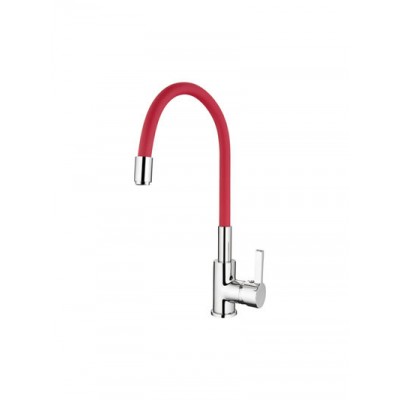4898-1 Смеситель Кухня LEDEME d-35 (красный+хром) МАКСИ