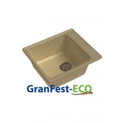 Мойка GRANFEST--QUARZ (ECO) -  17  СТАНДАРТ 1 чаша 420*480 мм (БЕЖЕВЫЙ) (без сифона)