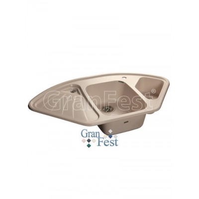 Мойка GRANFEST GF-C1040E 1,5 чаши, угловая 1040*570 мм (белый - 331)