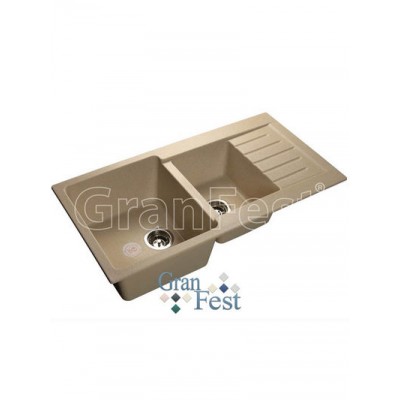 Мойка GRANFEST GF-P980KL  2 чаши+крыло 980х510мм (бежевый-328)