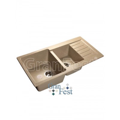 Мойка GRANFEST GF-P980KL  2 чаши+крыло 980х510мм (песок)