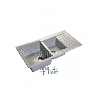 Мойка GRANFEST GF-P980KL  2 чаши+крыло 980х510мм (серый-310)