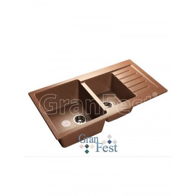 Мойка GRANFEST GF-P980KL  2 чаши+крыло 980х510мм (терракот-307)