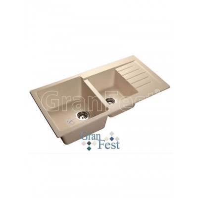 Мойка GRANFEST GF-P980KL 2 чаши+крыло 980х510мм (белый-331)