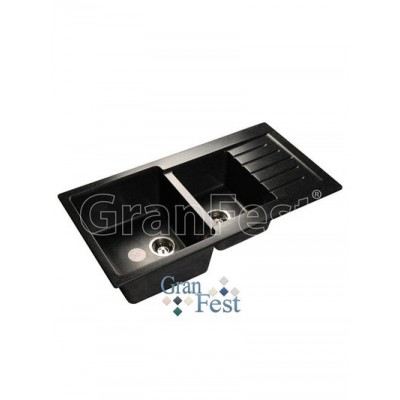 Мойка GRANFEST GF-P980KL 2 чаши+крыло 980х510мм (черный-308)