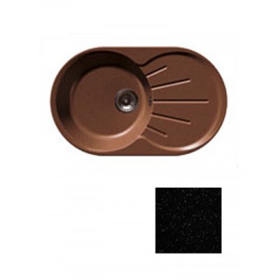 Мойка GRANFEST GF-R750L  чаша + крыло 750*460 мм, овал (черный-308)