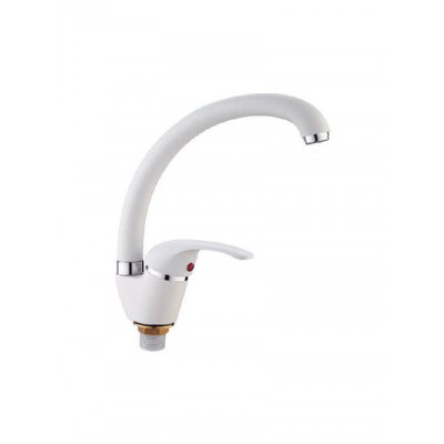 85929H Смеситель Кухня LOFFREY d-40 МАКСИ (белый) на гайке