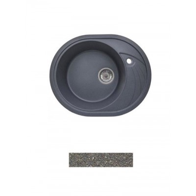 Мойка GRANICOM G-020 (570*465мм), 1 чаша+ крыло  овал (грей-серый)