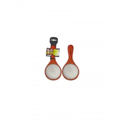 Расческа деревянная массаж.19см.Круг с металл.зубчиками 
