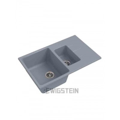Мойка EWIGSTEIN Gerd 60 KF (серый металлик) 1,5 чаши+крыло 780*500 мм