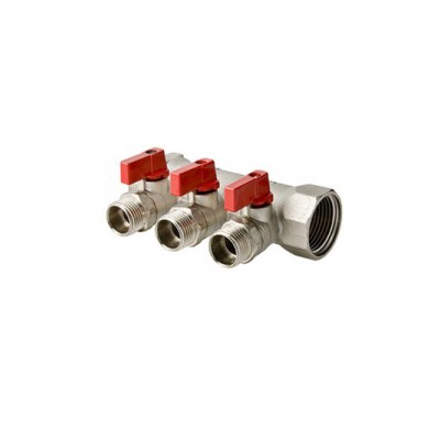 Коллектор 1    3 выхода с кранами 1/2 ш VALTEС (VTc.580.N.0603)