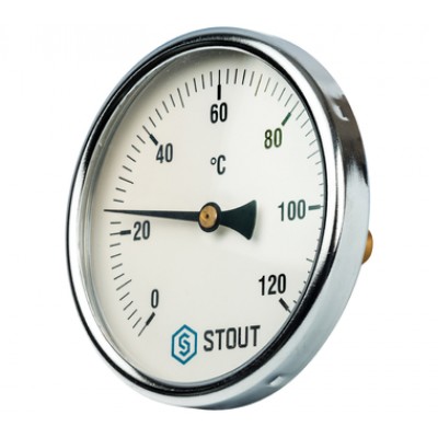 SIM-0001-105015 STOUT Термометр биметаллический с погружной гильзой. Корпус Dn 100 мм, гильза 50 мм 