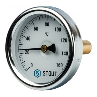 SIM-0002-635015 STOUT Термометр биметаллический с погружной гильзой. Корпус Dn 63 мм, гильза 50 мм 1