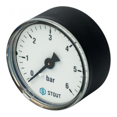 SIM-0009-500608 STOUT Манометр аксиальный. Корпус Dn 50 мм 1/4