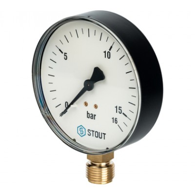 SIM-0010-101615 STOUT Манометр радиальный. Корпус Dn 100 мм 1/2