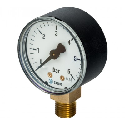 SIM-0010-500608 STOUT Манометр радиальный. Корпус Dn 50 мм 1/4