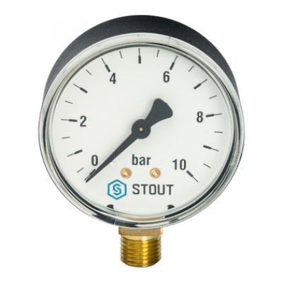 SIM-0010-631008 STOUT Манометр радиальный. Корпус Dn 63 мм 1/4