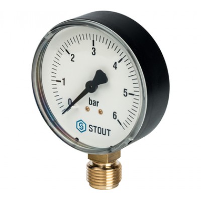 SIM-0010-800615 STOUT Манометр радиальный. Корпус Dn 80 мм 1/2
