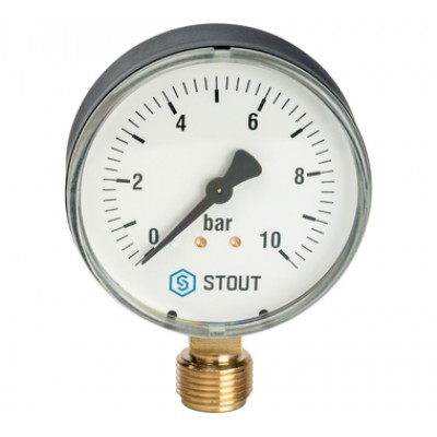 SIM-0010-801015 STOUT Манометр радиальный. Корпус Dn 80 мм 1/2