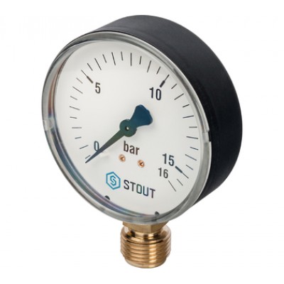SIM-0010-801615 STOUT Манометр радиальный. Корпус Dn 80 мм 1/2