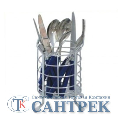 Корзина настольная для ножей, вилок (хром, латунь) 4091