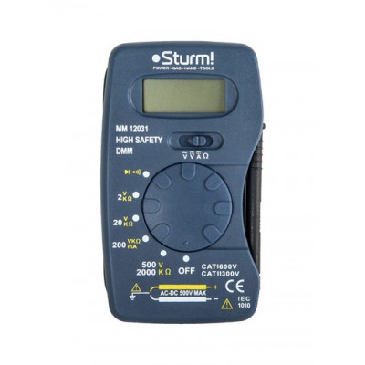 MM12031 Мультиметр Sturm, ЖК дисплей, АВТОДИАПАЗОН,4-500 В