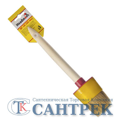 682-042 HEADMAN Кисть круглая в пласт. корпусе нат. щетина №18 (60мм)