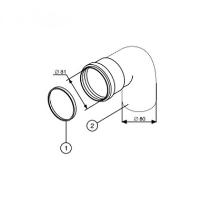 0020088233(2830)  Protherm Колено d 80мм, 90гр   K2A