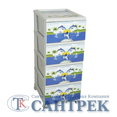 Комод (4 секции) декор 