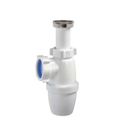 А-3200М Сифон бутылочный ОРИО с ЛАТУННОЙ ГАЙКОЙ (хром) 1 1/4 х 40, малый корпус без выпуска
