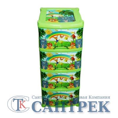 Комод (4 секции) декор 