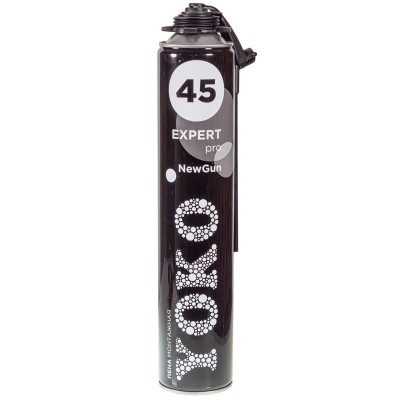 Пена монтажная YOKO Expert Pro NewGun 45 профессиональная, с пистолетом аппликатором, 750 мл