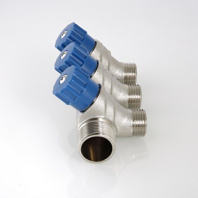 Коллектор 3/4 3 выхода с регулировочными вентилями 1/2 ш Valtec (VTc.560 №0503)